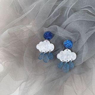 Rain Cloud Acrylic Fringed Earring