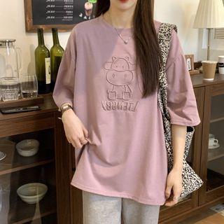 Oversize Bear Embroidered T-shirt