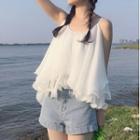 Ruffled Camisole Top White - One Size