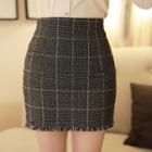 Graph-check Tweed Miniskirt