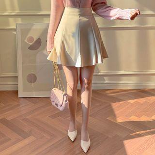 Inset Shorts Panel A-line Miniskirt