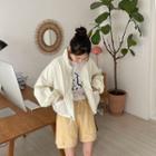 High-neck Drawstring Zip Jacket