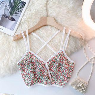 Floral Suspender Cropped Tank Top