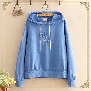 Ok Embroidered Long-sleeve Hoodie