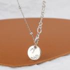 Disc Pendant Sterling Silver Choker Silver - One Size