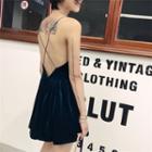 Cross Strap Back Spaghetti Strap A-line Dress