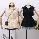 Drawstring-waist Loose-fit Vest