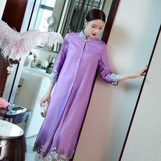 3/4-sleeve Traditional Chinese Long Jacket