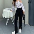 Slit Front Straight Leg Pants
