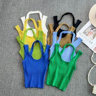 Mock Two Piece Halter Tank Top