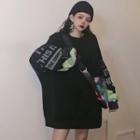 Oversized Lettering Sweatshirt Black - One Size