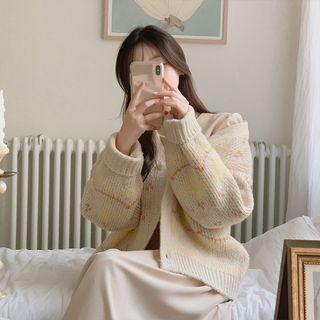 Patterned Thick Knit Cardigan