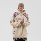 Letter Embroidered Patterned Hoodie