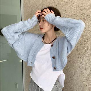 Long-sleeve Irregular Plain T-shirt / Cropped Cardigan (various Designs)