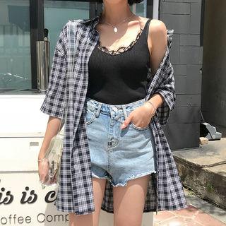 Over-fit Short-sleeve Check Shirt
