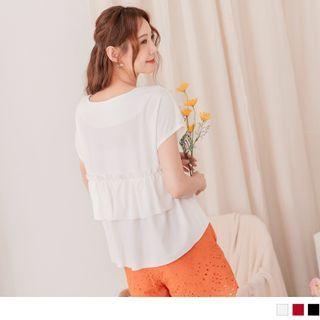 Cap Sleeve Layered-back T-shirt