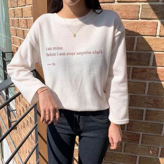 Letter-printed Brushed-fleece T-shirt