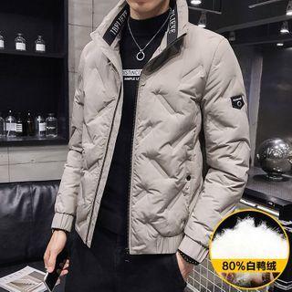 Long-sleeve Plain Patch Padded Coat