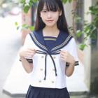 Double-breasted Top / Pleated Skirt