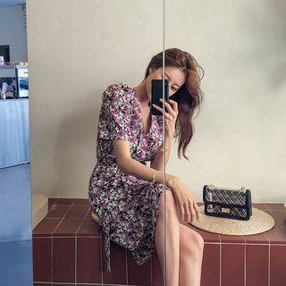 Ruched Floral Sheath Dress