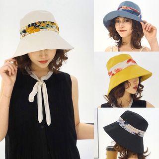 Floral Print Belt Bucket Hat