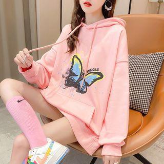 Long-sleeve Butterfly Print Hoodie