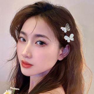 Rhinestone Butterfly Hair Clip / Set