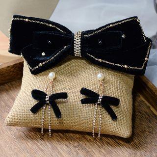 Set: Bow Hair Clip + Drop Earring