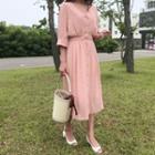 V-neck Band-waist Shirtdress