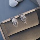 Rhinestone Fringe Earring 1 Pair - As Shown In Figure - One Size