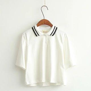 Contrast Trim Short Sleeve Polo Shirt