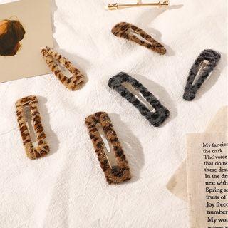 Leopard Pattern Furry Hair Clip