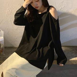 Shoulder Long-sleeve T-shirt