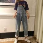 Button-front Denim Jumpsuit