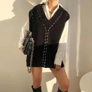 Long-sleeve Shirt / Knit Vest / Shorts