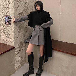 Knit Cape / Double Breasted Coat