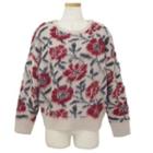 Rose Patterned Knit Pullover As Shown In Figure - One Size