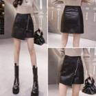 Fax Leather Mini Skirt