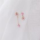 Asymmetrical Rhinestone Heart Drop Earring As Shown In Figure - One Size