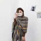 Plaid Shawl Multicolor Houndstooth - One Size