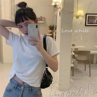 Knotted Plain Short Sleeve T-shirt