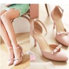 Bow Accent Ankle Strap High Heel Sandals