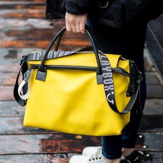 Iplaybox-faux Leather Top Handle Crossbody Bag
