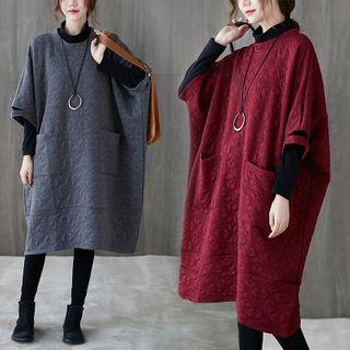 3/4-sleeve Midi Sweatshirt Dress