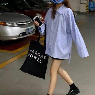 Pinstriped Long Shirt Blue - One Size