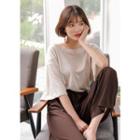 Plus Size - Round-neck Loose-fit T-shirt