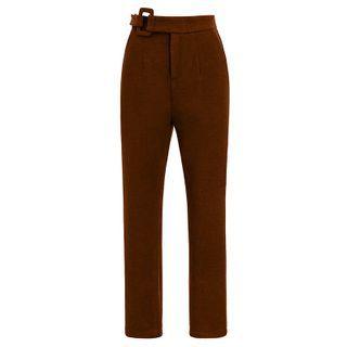 Buckled Straight Leg Dress Pants