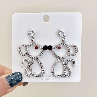 Mouse Rhinestone Alloy Dangle Earring