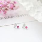 Sterling Silver Cz Heart Earrings