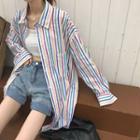 Oversize Striped Shirt As Shown In Figure - One Size